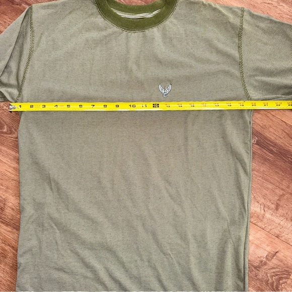 American Tradition Mens L Olive Green Striped Long Sleeve T-Shirt NWT - Picture 6 of 14